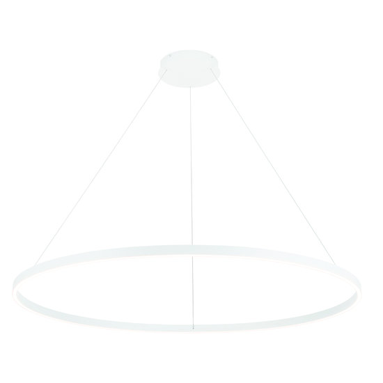 Suspension ronde Fantasia Guri LED blanche, Ø120cm, 125W, 3000K dimmable, aluminium/plexi, IP20