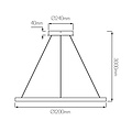 Suspension ronde Fantasia Guri LED blanche, Ø120cm, 125W, 3000K dimmable, aluminium/plexi, IP20