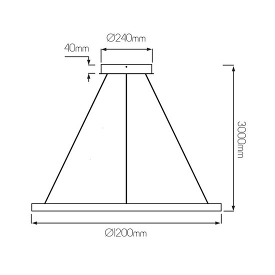 Hanglamp design rond LED zwart of wit 105W 1200mm Ø licht up en down