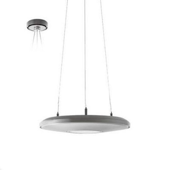 Indigo (Rexel) hanglamp rond LED 30cm diameter, 33W, 3000 lumen, 3000K, wit aluminium