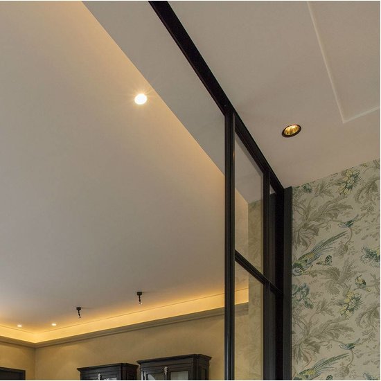 Inbouwspot 90mm zwart goud/wit diep GU10