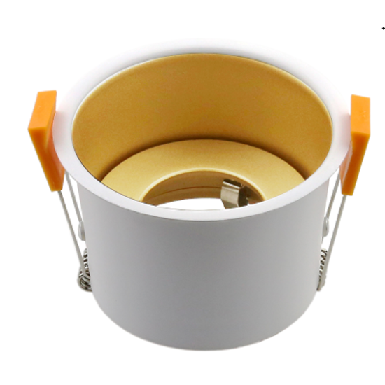 Einbaustrahler 90mm schwarzgold/weiß tief GU10