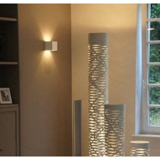 Wall lamp plaster square up down 115mm wide G9 fitting
