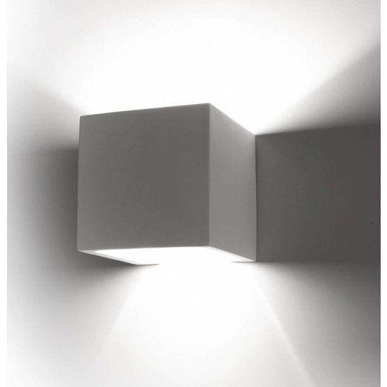 Wall lamp plaster square up down 115mm wide G9 fitting
