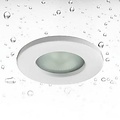 Ronde inbouwspot met GU10-fitting, IP65 waterdicht, aluminium behuizing chroom, diameter 82mm, hoogte 139mm, lamp niet inbegrepen