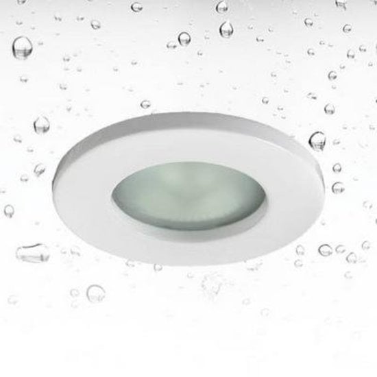 Ronde inbouwspot met GU10-fitting, IP65 waterdicht, aluminium behuizing chroom, diameter 82mm, hoogte 139mm, lamp niet inbegrepen