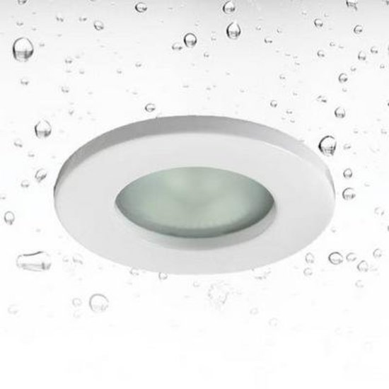 Round recessed spotlight with GU10 fitting, IP65 waterproof, aluminium housing in chrome, 82mm diameter, 139mm height, bulb not included
