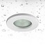 Downlight redondo con portalámparas GU10, IP65 estanco, carcasa de aluminio cromado, diámetro 82mm, altura 139mm, bombilla no incluida