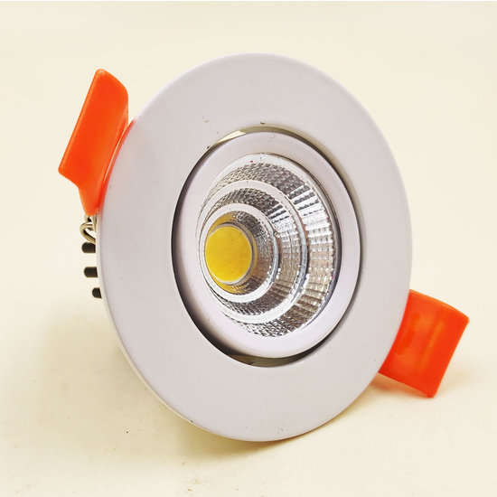LED-Einbauspot 5W, Ausschnitt 55mm, Einbautiefe 45mm, dimmbar, schwenkbar 15°, Graualu