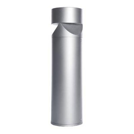 Indigo Turks P LED bollard light, 400mm high, Ø112mm, 3W, 300 lumens, 3500K, IP66, silver