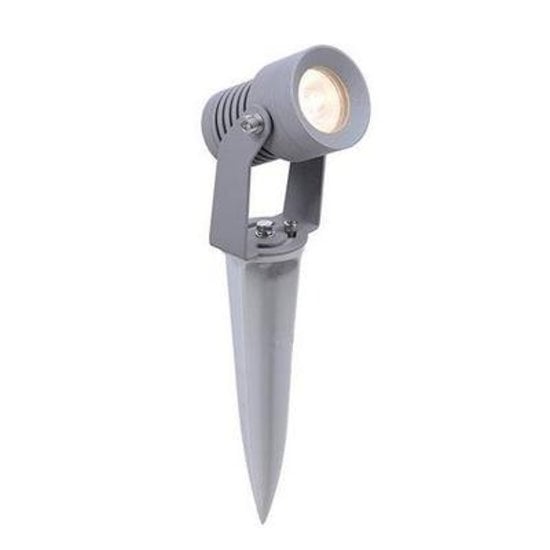 Indigo (Rexel) Foco de Suelo LED 3W IP65 Gris con Pica - 140 Lúmenes 4000K No Regulable