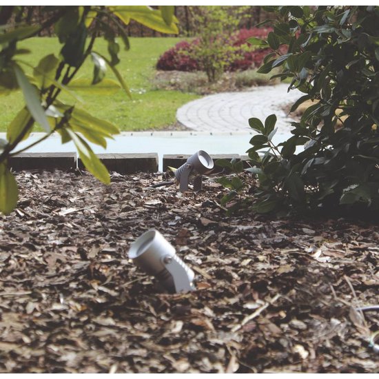 Foco suelo LED IP65 gris sobre soporte 170mm alto 3W