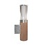 Wandlamp buiten hout 395mm H 155mm Ã˜ E27 inox en teak