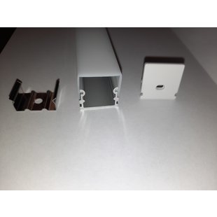 LED profile surface-mounted 21 mm high 21 mm wide with light on 3 sides of the profile