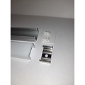 LED profiel opbouw  21 mm hoog 21 mm breed met licht aan 3 zijden van het profiel