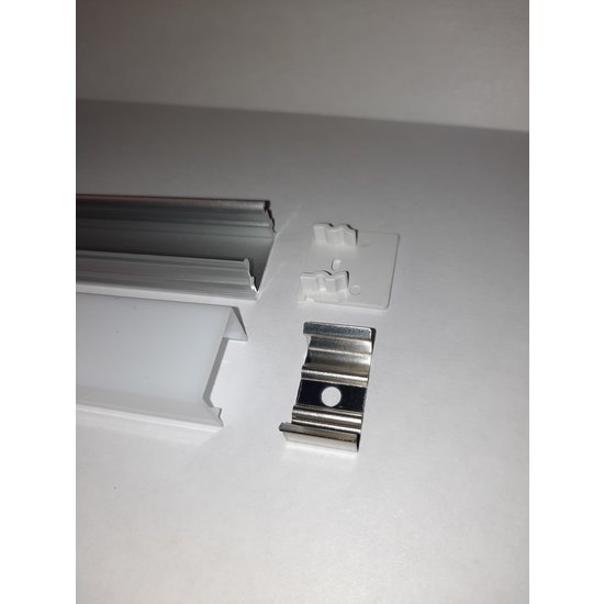 LED-Profil Aufbau 21 mm hoch 21 mm breit mit Licht auf 3 Seiten des Profils