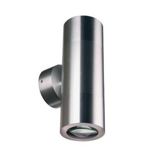 Wandlamp buiten up down 196mm hoog 2xGU10 aluminium
