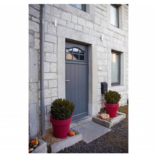 Outdoor wall light up down 196mm high 2xGU10 aluminium