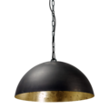 Hanging lamp black mood dome from 30cm to 100cm diameter E27 gold leaf inside