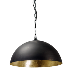 Lámpara colgante esfera negra cúpula de 30cm a 100cm diámetro E27 pan de oro interior