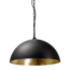 Hanging lamp black sphere dome of 30cm to 100cm diameter E27 gold leaf inside