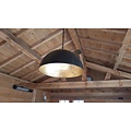 Hanging lamp black mood dome from 30cm to 100cm diameter E27 gold leaf inside