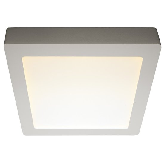 Dimmable ceiling lamp square LED white black 235x235mm 18W