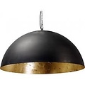 Hanging lamp black mood dome from 30cm to 100cm diameter E27 gold leaf inside