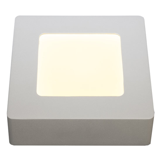 Fantasia FLUKE aplique cuadrado negro, LED integrado 6W, 480 lúmenes, 3000K blanco cálido, regulable, 120x120mm