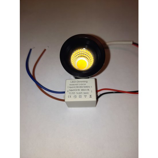 Spot encastrable 30mm mini 3W LED blanc ou noir