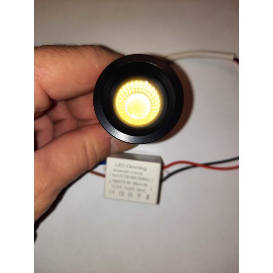 Spot encastré LED 35 mm noir ou blanc 3 W IP44 étanche