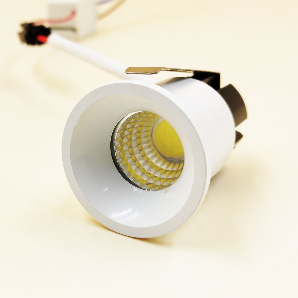 Spot encastrable diamètre 50 mm 5W LED blanc, noir dimmable faible hauteur