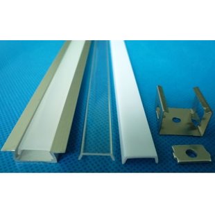 Perfil LED empotrable de 1m de largo x 12mm de ancho con plexi