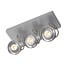 Fantasia Ziva ceiling lamp with 3 adjustable GU10 LED spots, dimmable, grey aluminium, 286mm wide