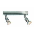 Plafondlamp GU10x2 wit, grijs, brons, glas 250mm lang