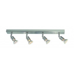 Plafonnier GU10x4 blanc, gris, bronze, verre 550mm de long