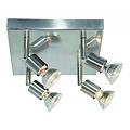 Fantasia Rune lámpara de techo cuadrada GU10x4 blanco, gris, bronce, cristal, 200x200x150mm, IP20