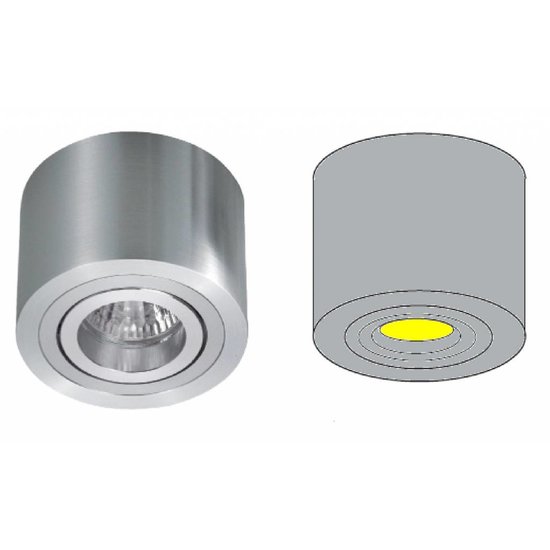 Surface-mounted spot white, gray or black round GU10 90mm