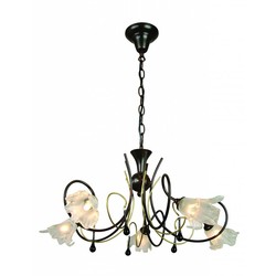 Hanglamp zwart goud antiek met 5xG9 28W inbegrepen