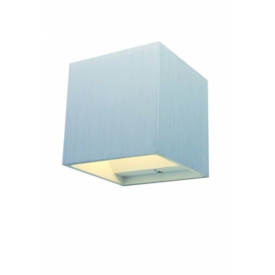 Fantasia NEMO square up-down wall light 102x102mm, G9 LED 2.5W included, brushed aluminium, IP20