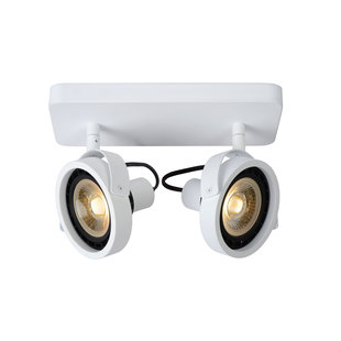 Ceiling spotlight LED black or white AR111 2x12W dim to warm