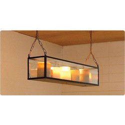 Authentage Hanging lamp with candle glass bronze-nickel-chrome 9 x LED 1m