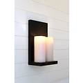 Authentage Wandlamp met 2 echte kaarsen landelijke stijl LED brons-nikkel-chroom 45cm