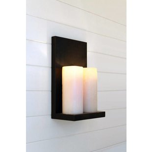 Wall lamp with 2 real candles, country style LED bronze-nickel-chrome 45cm