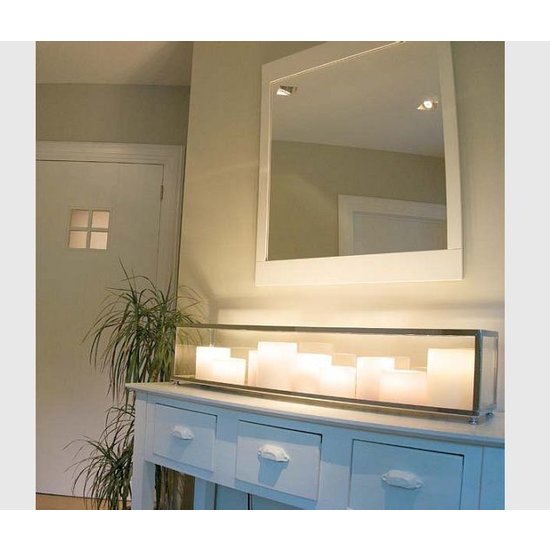 Authentage Tischleuchte im Landhausstil LED Bronze-Chrom-Nickel 9x Kerze