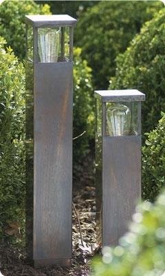 Tuinpaal verlichting landelijk brons-chroom-nikkel 60cm H