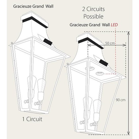Authentage Wandlamp buiten landelijk brons GU10+E27 90cm H