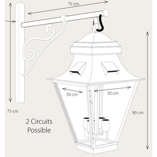 Authentage Applique d'extérieur bronze rural 4xGU10+4xE27