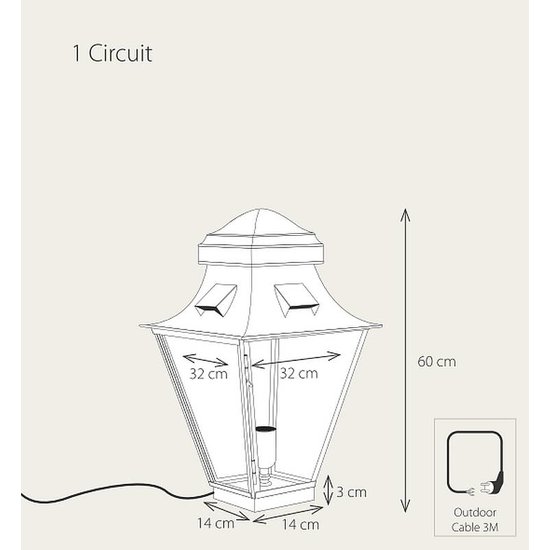 Authentage Hanglamp lantaarn messing landelijk 60cm brons