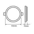 LED panel light 6W round recessed 120mm diameter white